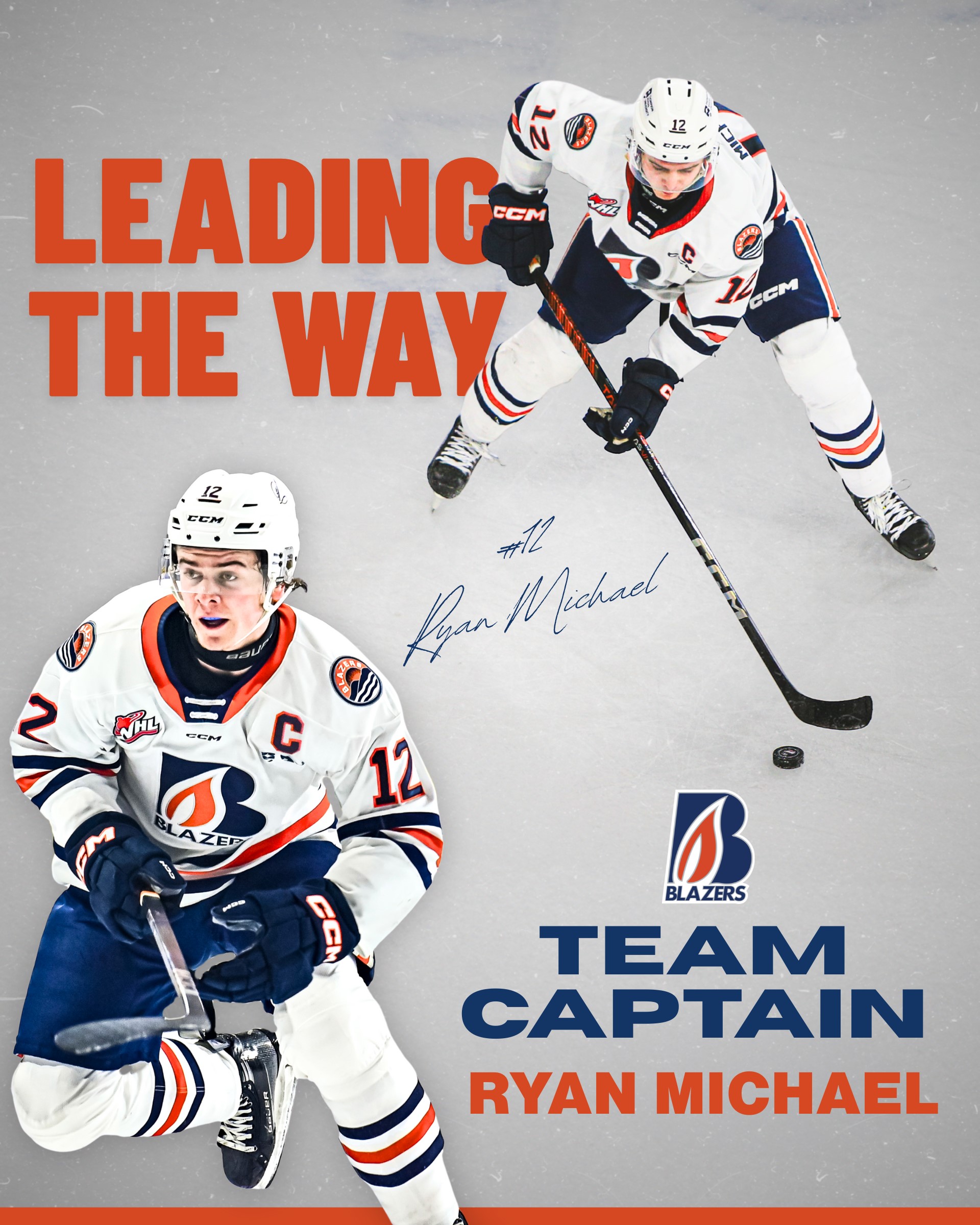 RYAN MICHAEL 39TH CAPTAIN OF THE KAMLOOPS BLAZERS