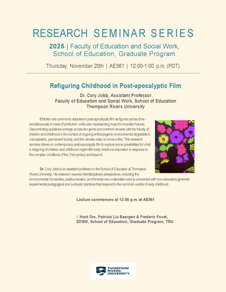 Research Seminar Series: refiguring childhood in post-apocalyptic film