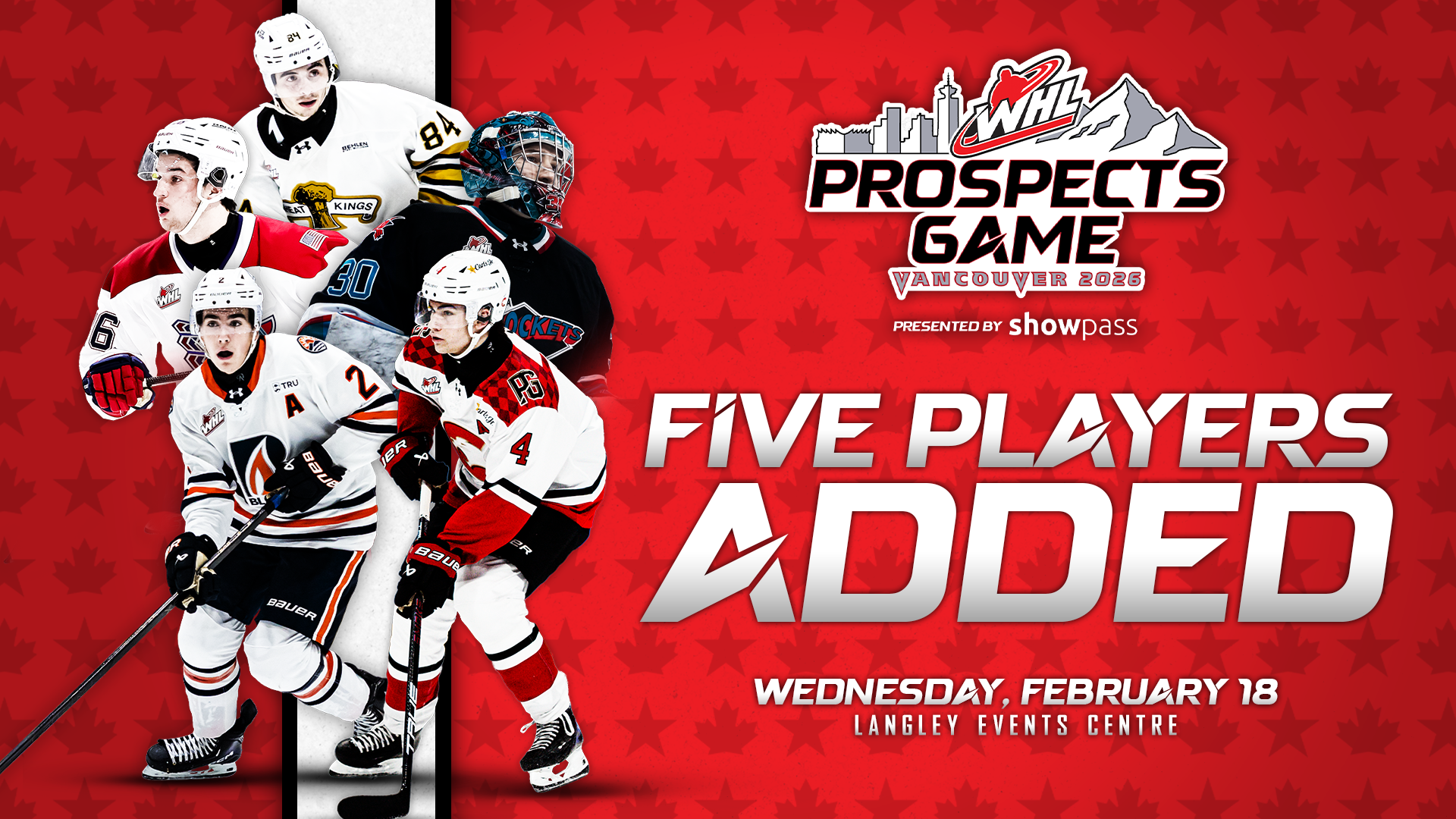 Five players added to rosters for 2026 WHL Prospects Game presented by Showpass