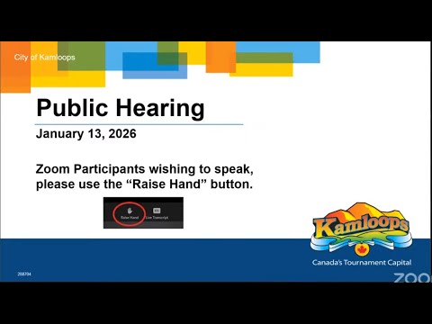 January 13, 2026 - Public Hearing - Kamloops City Council